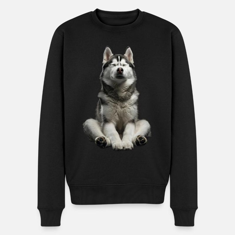 Husky sibérien - Pull Premium bio Homme - noir