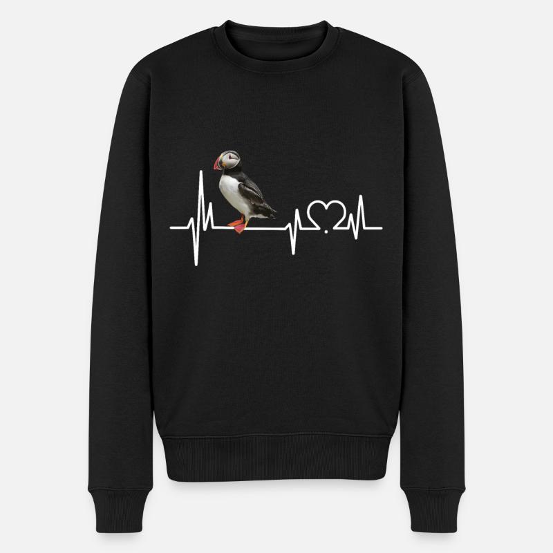 Papageitaucher - Männer Premium Bio Pullover - Schwarz