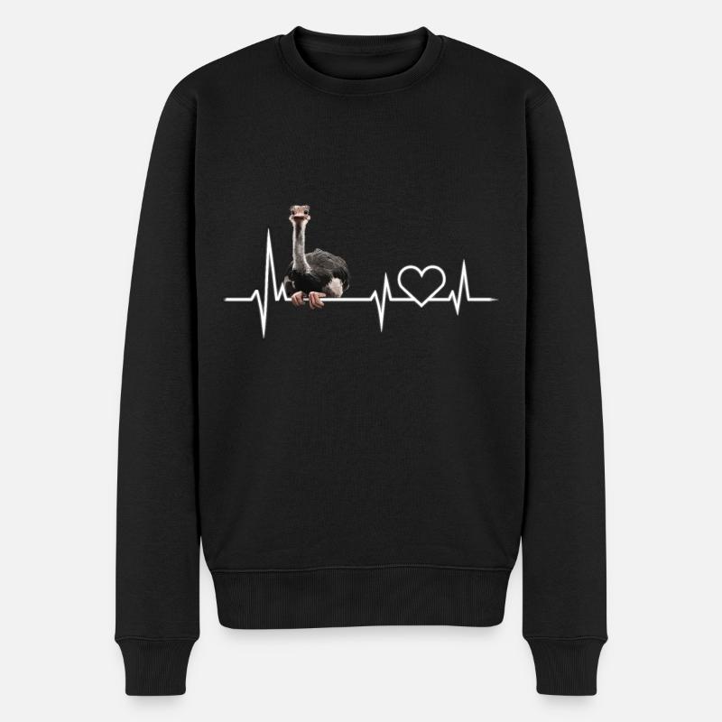 Strauß - Männer Premium Bio Pullover - Schwarz