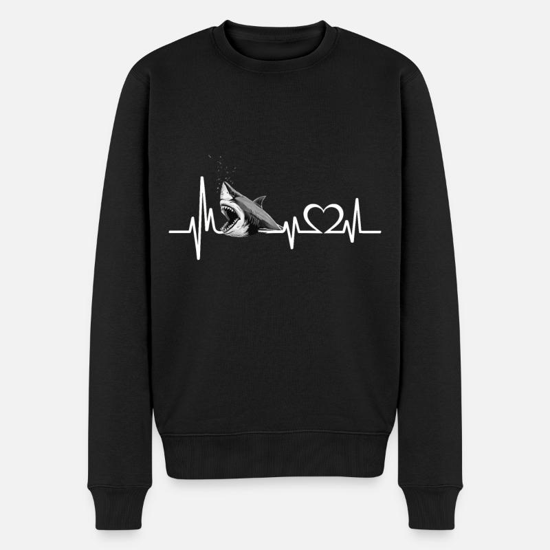 Hai - Männer Premium Bio Pullover - Schwarz