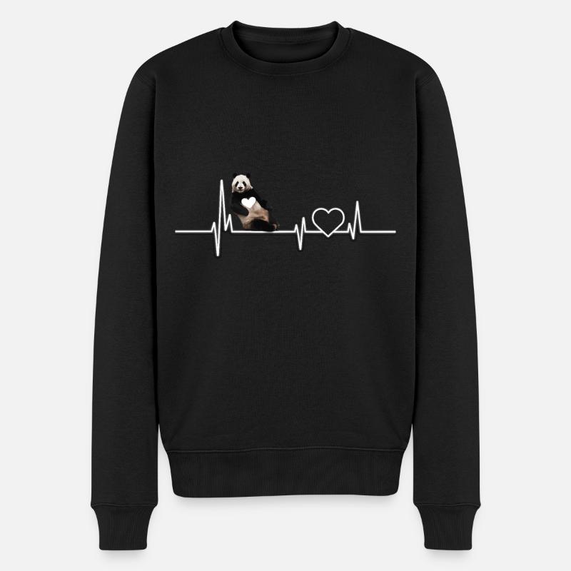 Panda - Männer Premium Bio Pullover - Schwarz