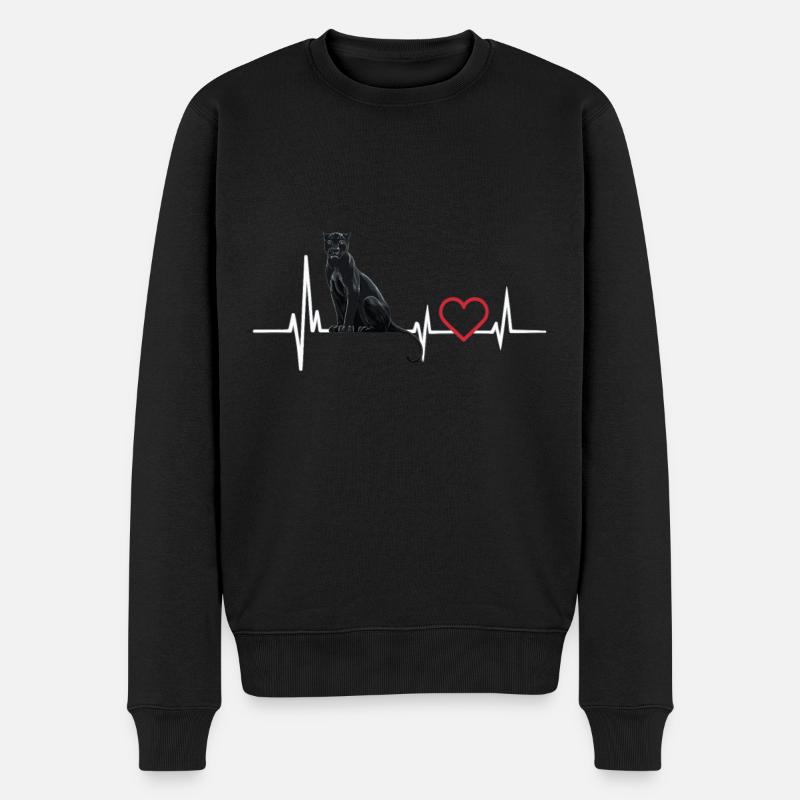 Panther - Männer Premium Bio Pullover - Schwarz