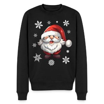 Weihnachten - Männer Premium Bio Pullover - Schwarz - Vorne - Nico (187cm)