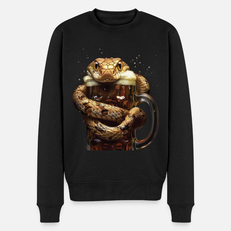 Schlange - Männer Premium Bio Pullover - Schwarz