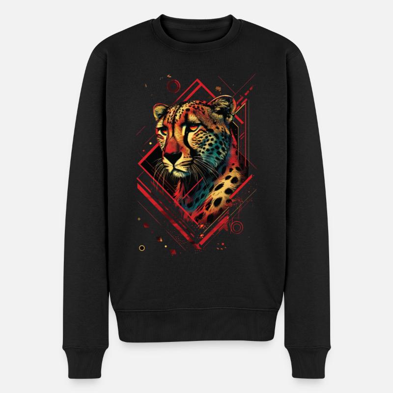Gepard - Männer Premium Bio Pullover - Schwarz