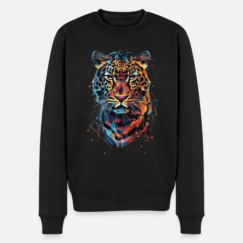 Leopard - Männer Premium Bio Pullover - Schwarz