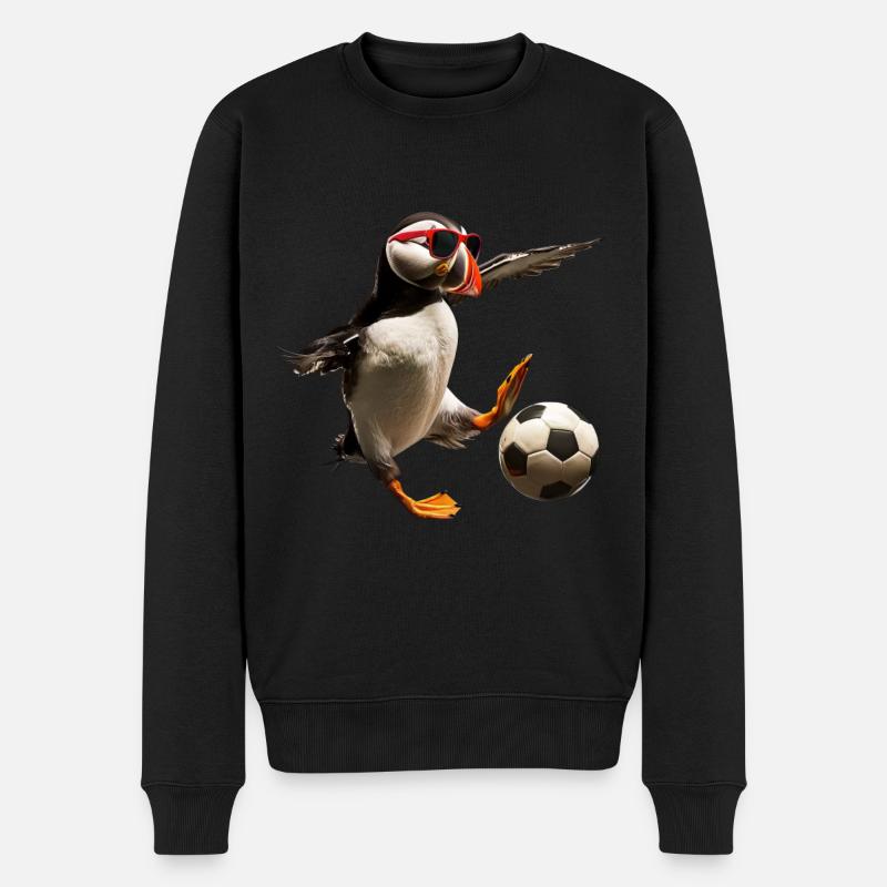 Papageitaucher - Männer Premium Bio Pullover - Schwarz