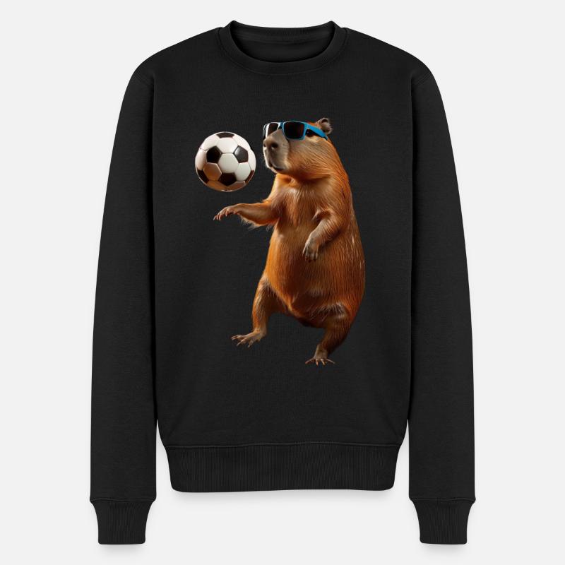 Wasserschwein - Männer Premium Bio Pullover - Schwarz