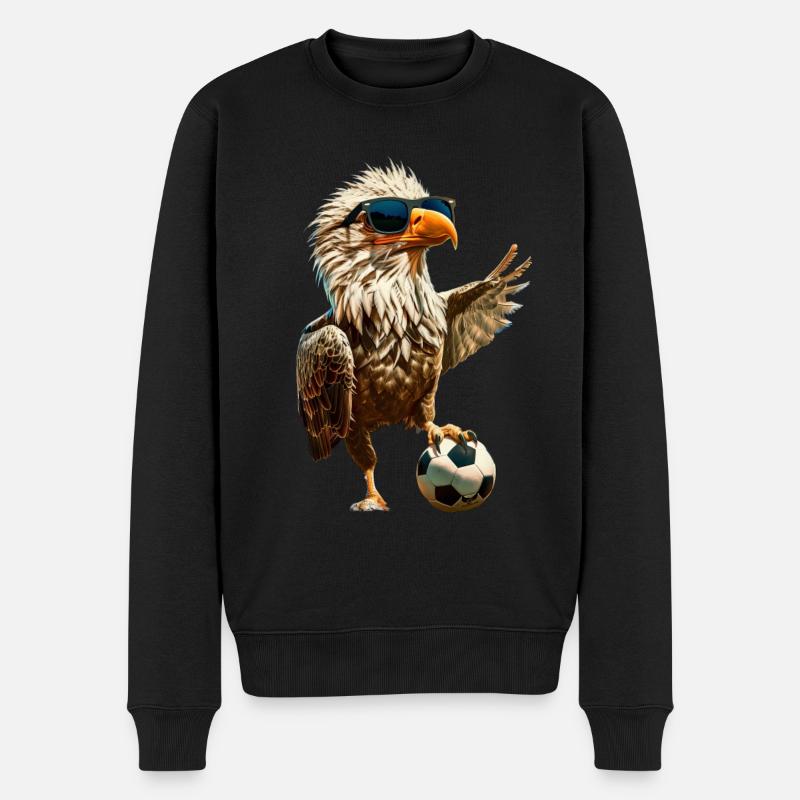 Adler - Männer Premium Bio Pullover - Schwarz