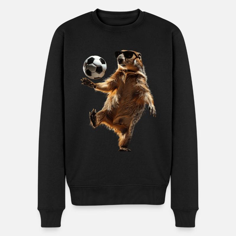 Murmeltier - Männer Premium Bio Pullover - Schwarz