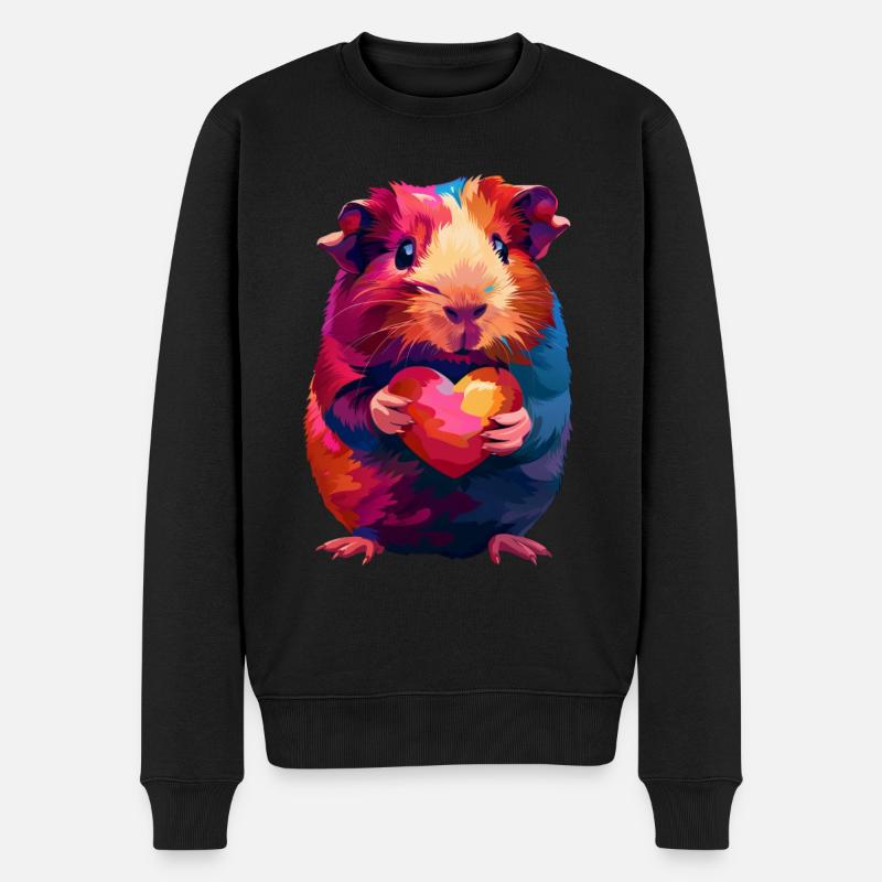 Meerschweinchen - Männer Premium Bio Pullover - Schwarz