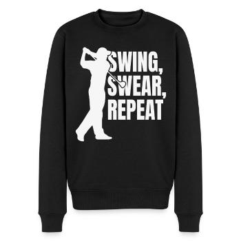 Swing, Swear, Repeat Funny Golf - Men's Premium Organic Jumper - black - Front - Nico (187cm)