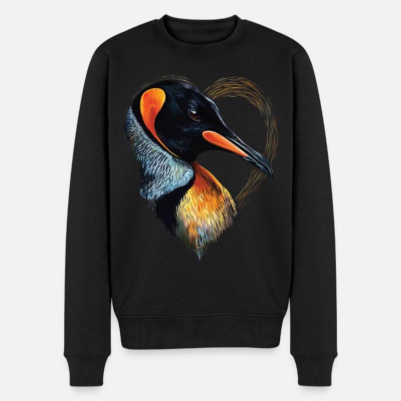 Pinguin - Männer Premium Bio Pullover - Schwarz