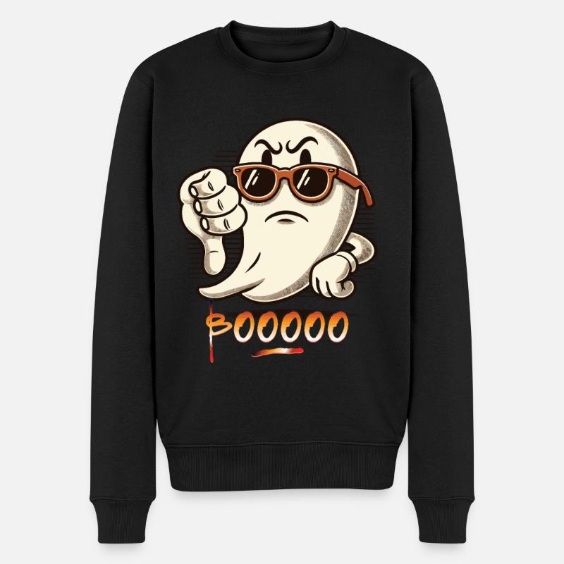 Booing Ghost Funny Ghost Design - Men's Premium Organic Jumper - black