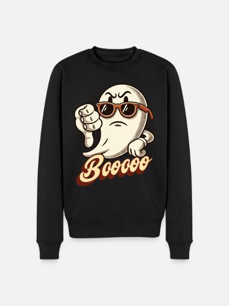 Booing Ghost Funny Ghost Design - Men's Premium Organic Jumper - black