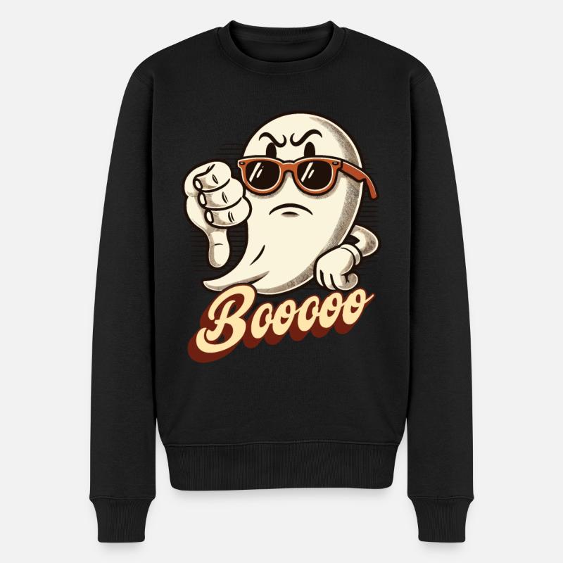 Booing Ghost Funny Ghost Design - Men's Premium Organic Jumper - black