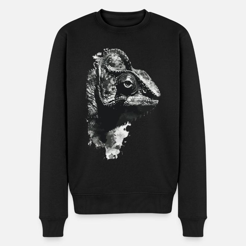 Chamäleon - Männer Premium Bio Pullover - Schwarz