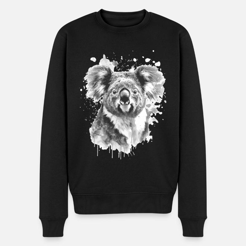 Koala - Männer Premium Bio Pullover - Schwarz