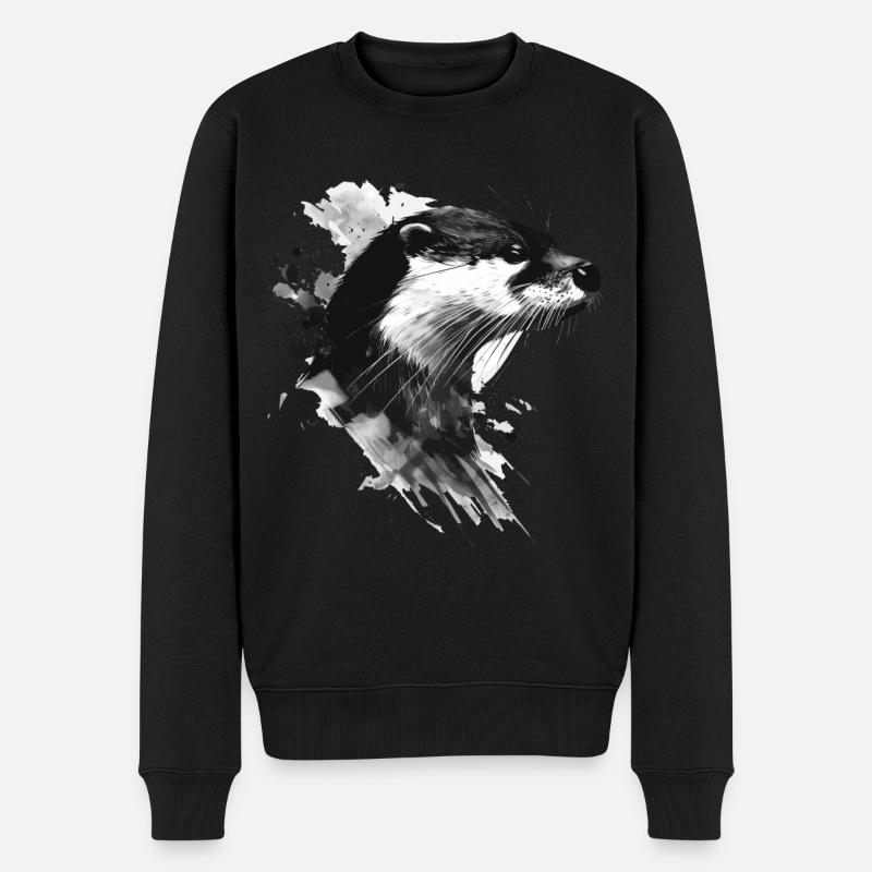 Otter - Männer Premium Bio Pullover - Schwarz