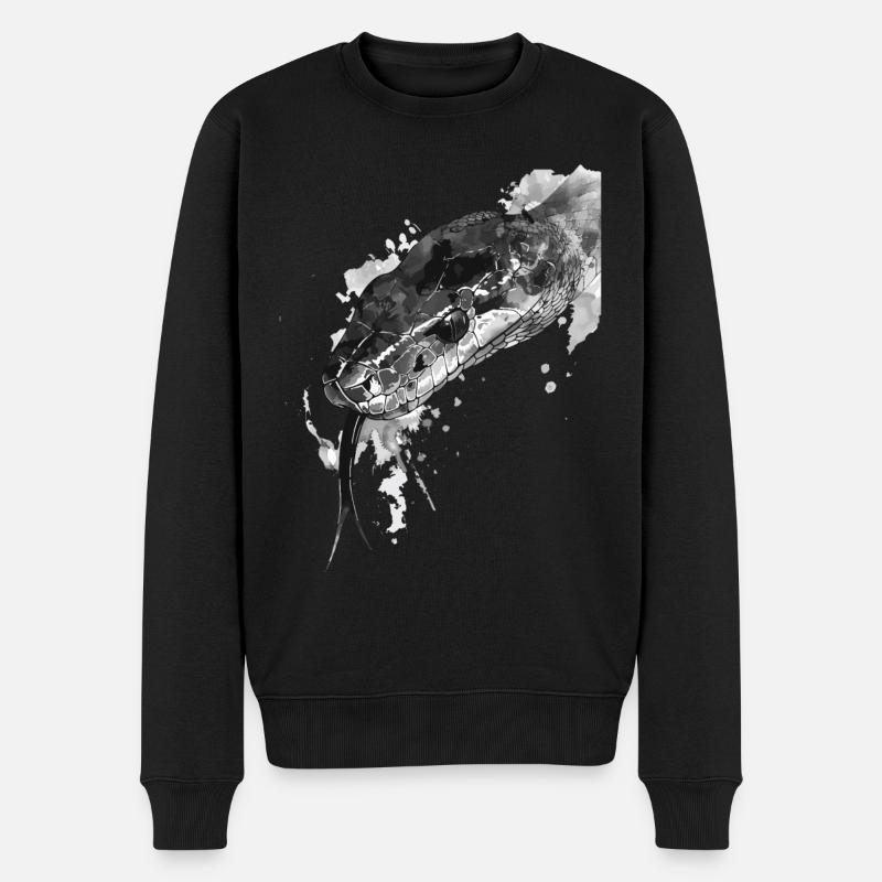 Schlange - Männer Premium Bio Pullover - Schwarz