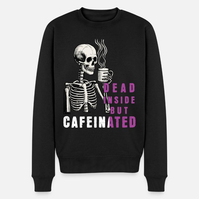 Lustiger Kaffee Spruch - Männer Premium Bio Pullover - Schwarz
