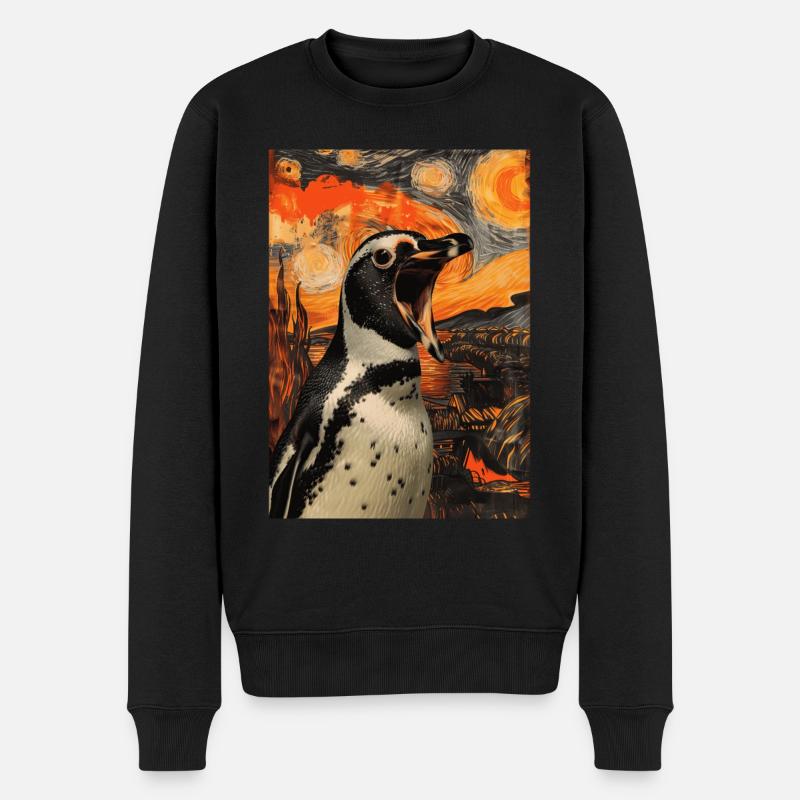 Pinguin - Männer Premium Bio Pullover - Schwarz