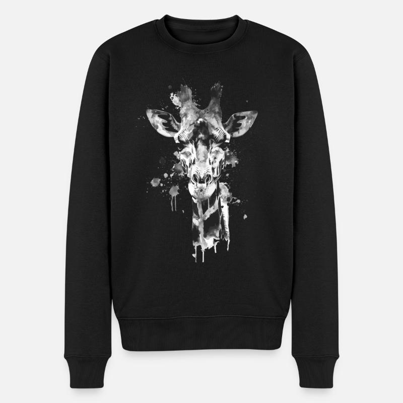 Giraffe - Männer Premium Bio Pullover - Schwarz