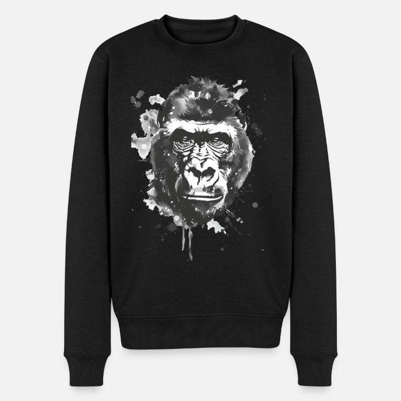 Gorilla - Männer Premium Bio Pullover - Schwarz