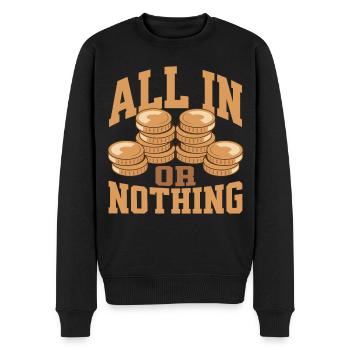 Poker All In ou Rien - Pull Premium bio Homme - noir - Devant - Nico (187cm)
