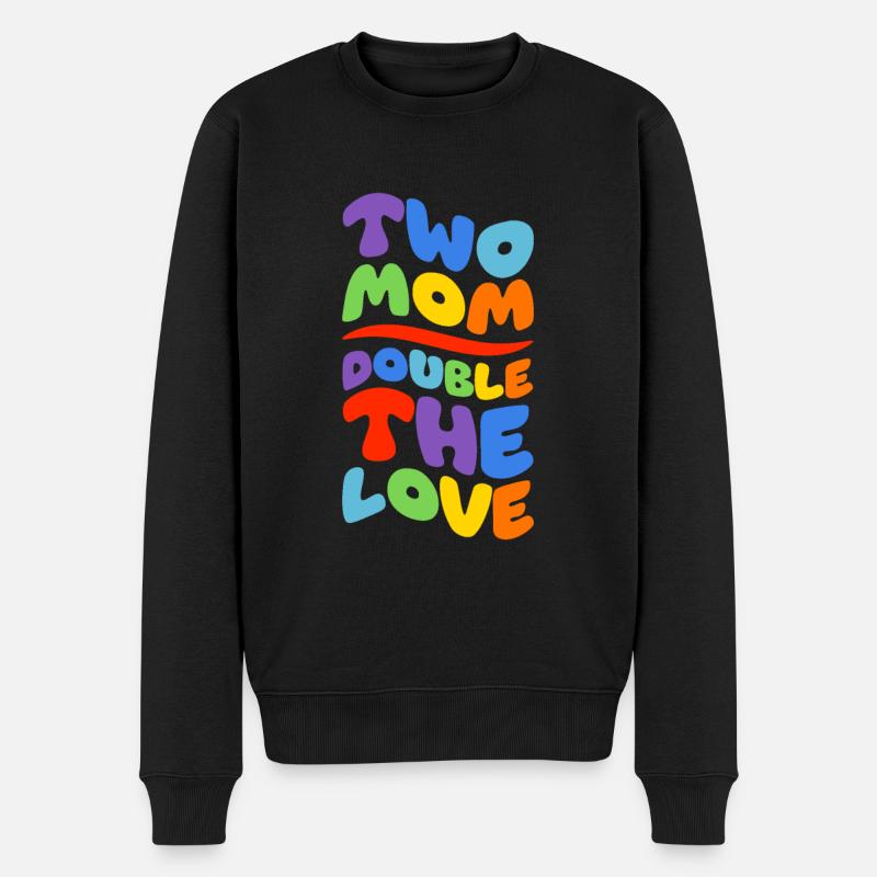 Zwei Mütter Verdoppeln Die Liebe - Männer Premium Bio Pullover - Schwarz