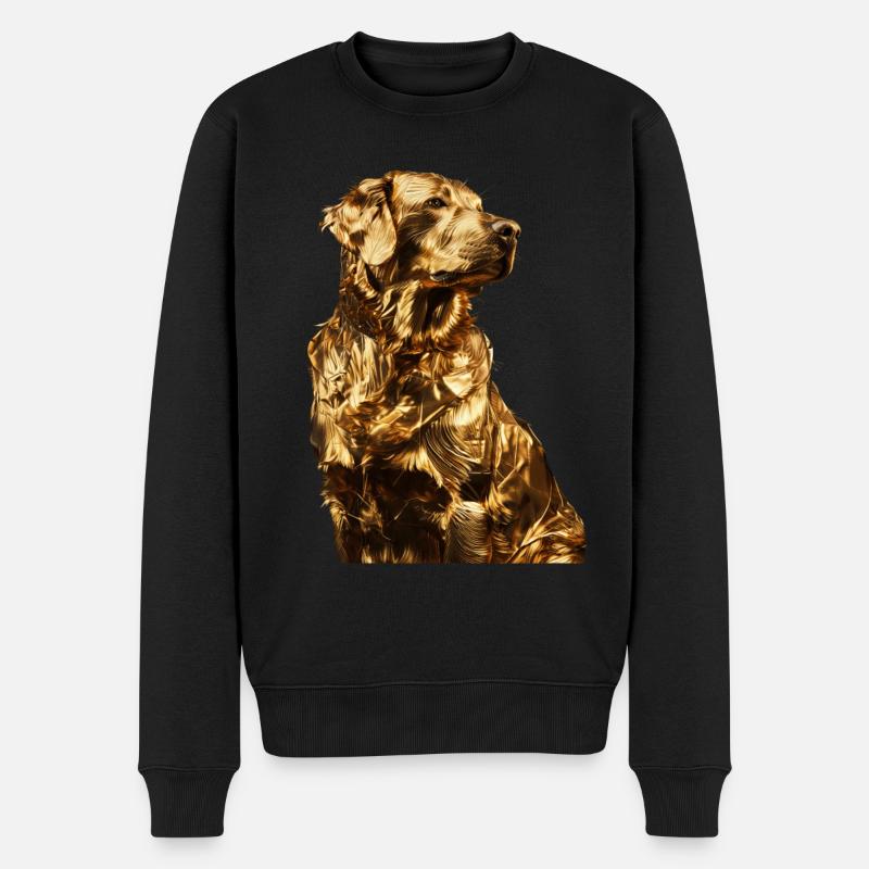 Hund - Männer Premium Bio Pullover - Schwarz