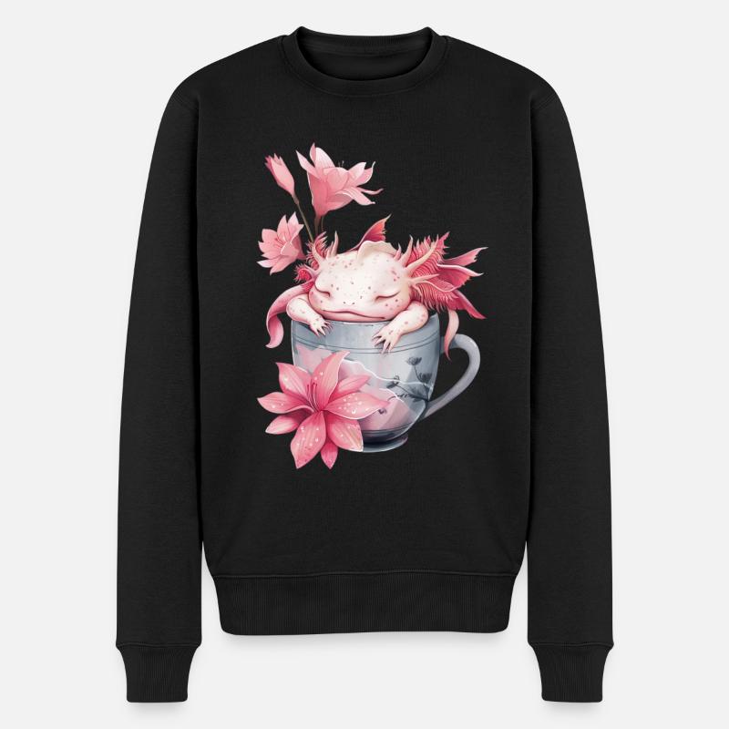 Axolotl - Männer Premium Bio Pullover - Schwarz