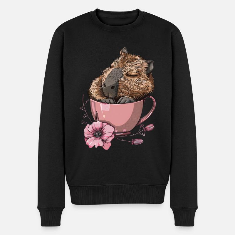 Capybara - Premium økologisk genser for menn - svart