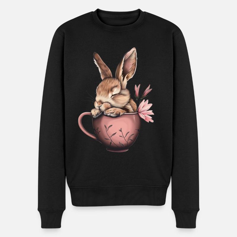 Kaninchen - Männer Premium Bio Pullover - Schwarz