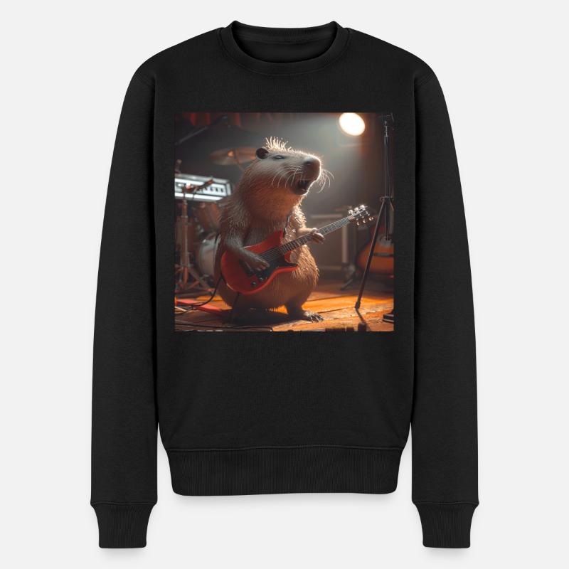 Wasserschwein - Männer Premium Bio Pullover - Schwarz