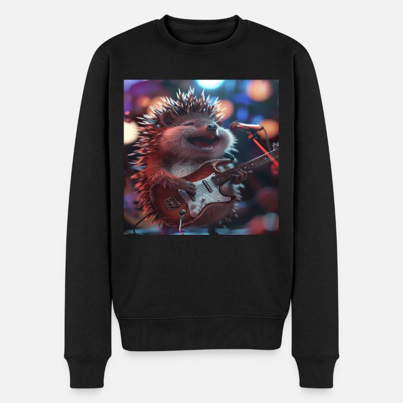 Igel - Männer Premium Bio Pullover - Schwarz