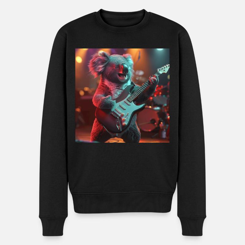 Koala - Männer Premium Bio Pullover - Schwarz