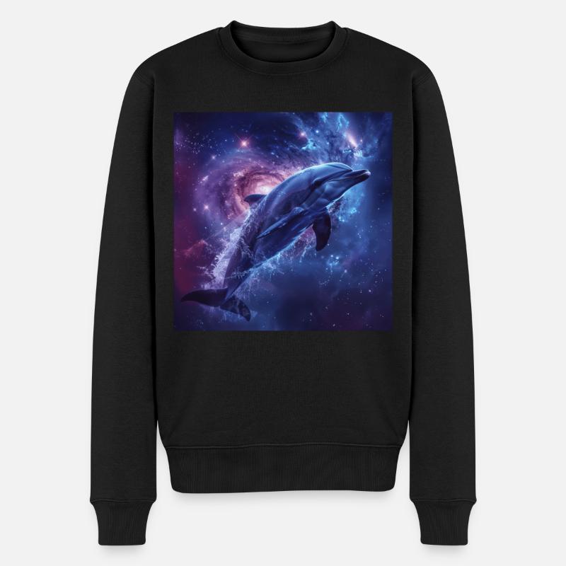 Delphin - Männer Premium Bio Pullover - Schwarz