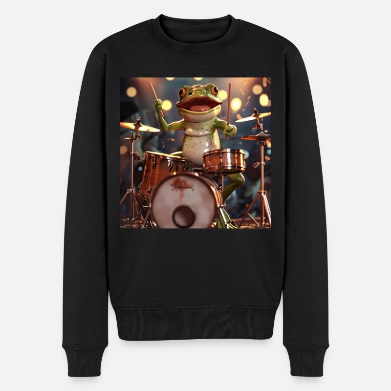 Frosch - Männer Premium Bio Pullover - Schwarz