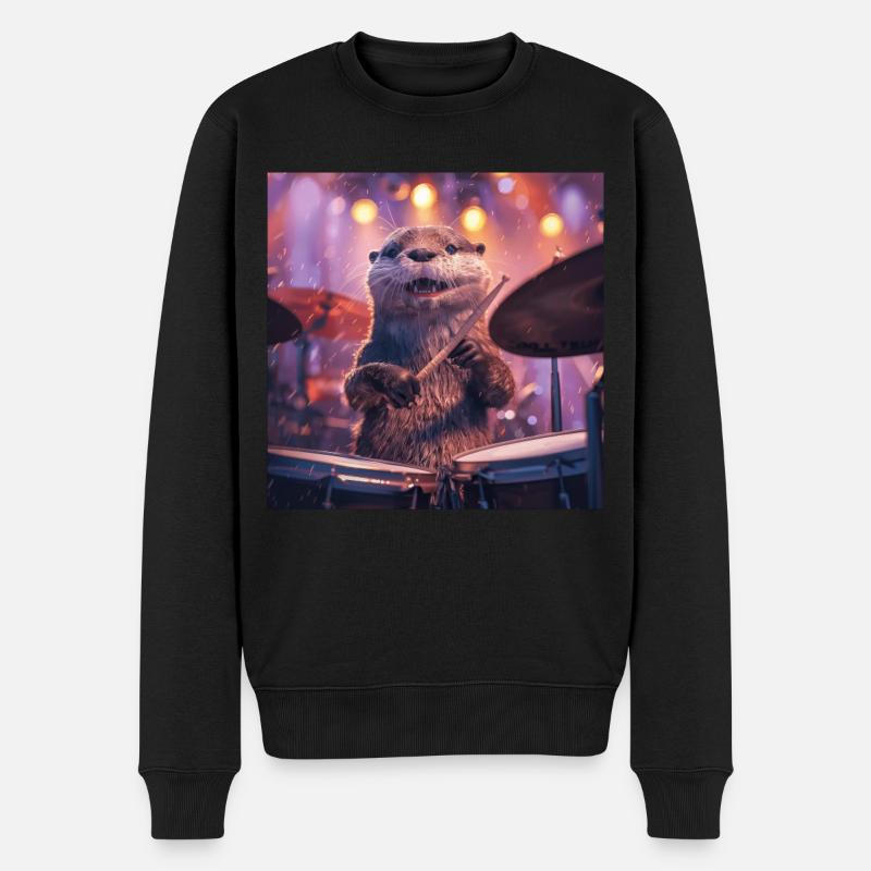 Otter - Männer Premium Bio Pullover - Schwarz