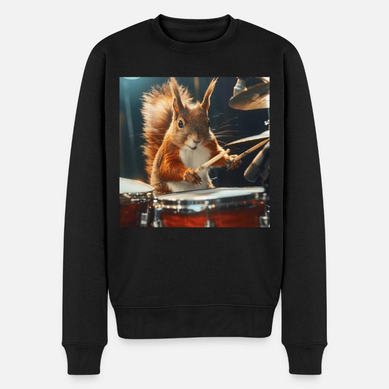 Eichhörnchen - Männer Premium Bio Pullover - Schwarz