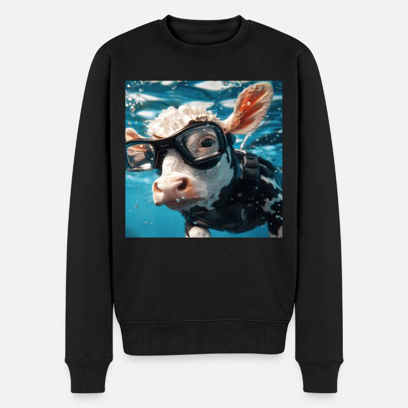 Vache - Pull Premium bio Homme - noir
