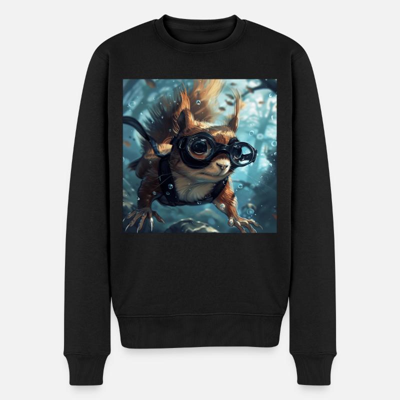 Eichhörnchen - Männer Premium Bio Pullover - Schwarz