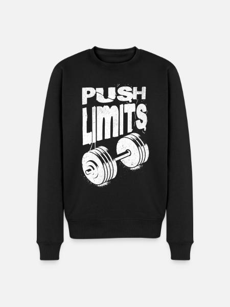 Push Limits Motivational Gym - Men's Premium Organic Jumper - black