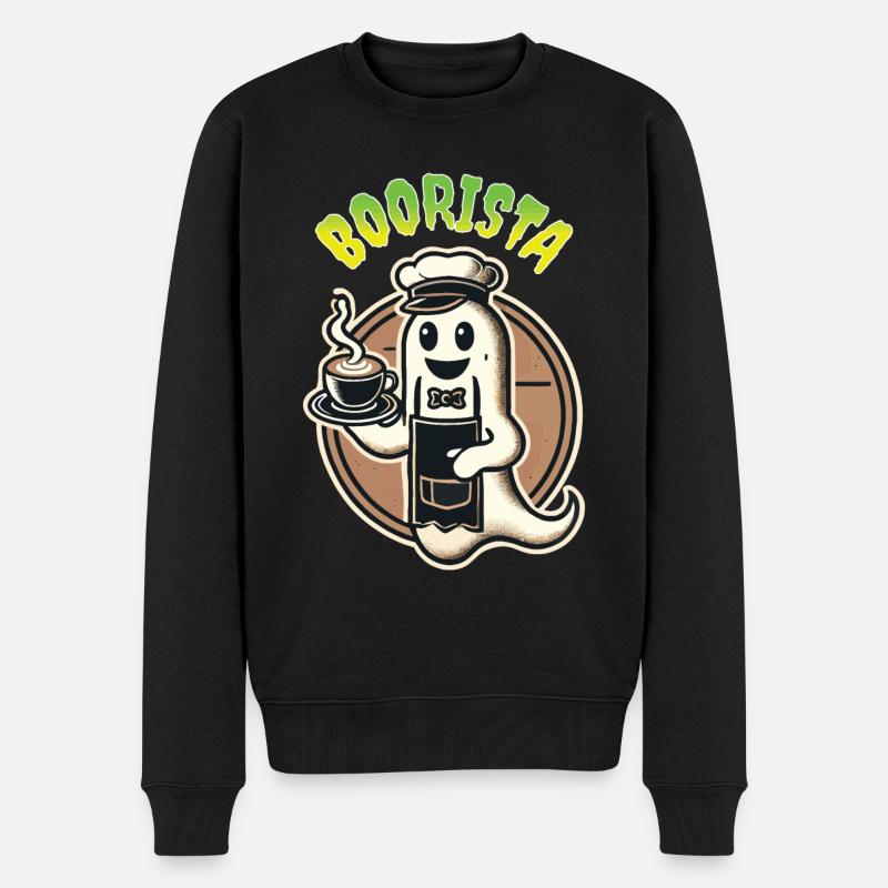 Funny Coffee Saying Spooky Ghosts - Men's Premium Organic Jumper - black