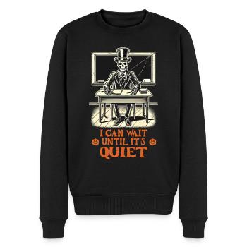 Lustiges Lehrer Halloween Spruch der warten kann - Männer Premium Bio Pullover - Schwarz - Vorne - Nico (187cm)