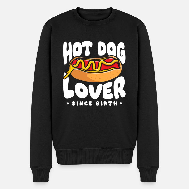 Hot-dog-liebhaber Seit Geburt - Männer Premium Bio Pullover - Schwarz