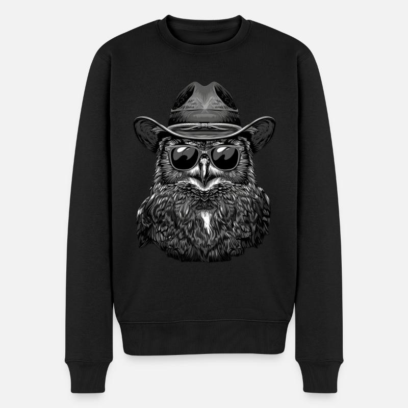 Hibou - Pull Premium bio Homme - noir