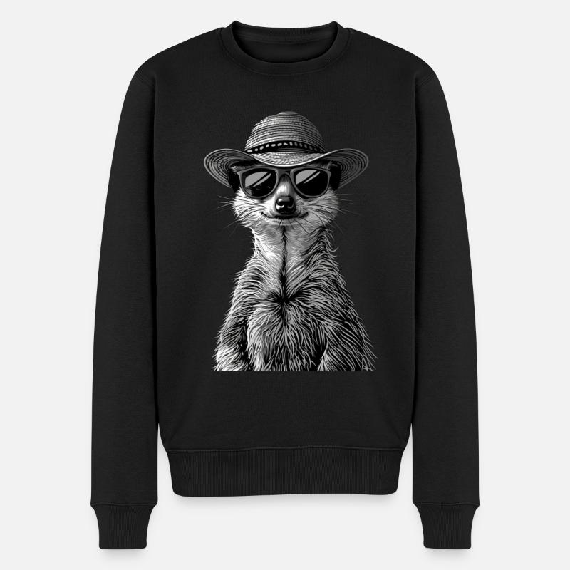 Erdmännchen - Männer Premium Bio Pullover - Schwarz