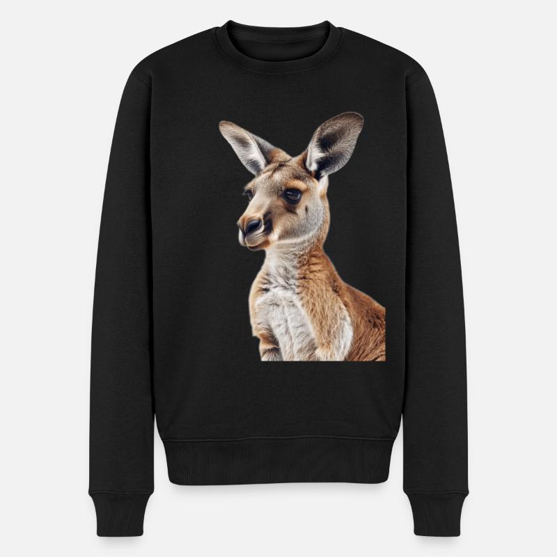 Känguru - Männer Premium Bio Pullover - Schwarz
